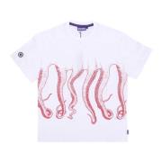 Mannen Outline Tee - Streetwear Collectie Octopus , White , Heren