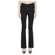 Flare Button Broek Paco Rabanne , Black , Dames