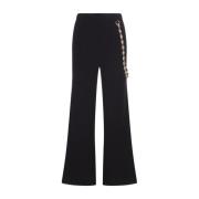 Zwarte Wijde Broek met Goudkleurige Kettingriem Paco Rabanne , Black ,...