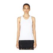 Tanktop met Logo Patch Paco Rabanne , White , Dames