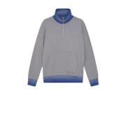 Grijze Zip-Neck Sweatshirt, Organisch Katoen, Machinewasbaar Paul Smit...