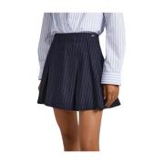 Mini Katoenen Rok met Geplooide Details Pepe Jeans , Blue , Dames