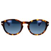 Vintage Ronde Zonnebril met Gepolariseerde Blauwe Lenzen Persol , Brow...