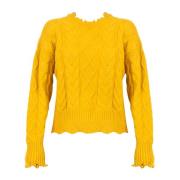 Round-neck Knitwear Pinko , Yellow , Dames