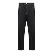 Donkerblauwe Loose Fit Jeans Moncler , Gray , Heren