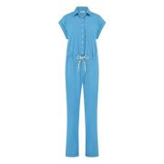 Lichtblauwe Technische Jersey Jumpsuit Jane Lushka , Blue , Dames