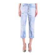 Trendy Cropped Jeans voor Dames Dondup , Blue , Dames