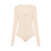 Gebreide lange mouwen bodysuit Maison Margiela , Beige , Dames