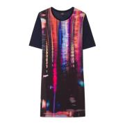 Reflecterende Puddle Print Jersey Jurk PS By Paul Smith , Blue , Dames