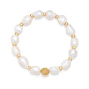 Women`s Wristband with Baroque Pearls and Gold Nialaya , Multicolor , ...