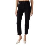 Jeans High Rise Fornepipe Re/Done , Black , Dames