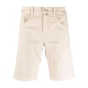 Katoen/Lyocell Shorts met Zakken Jacob Cohën , Beige , Heren