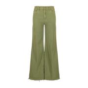 Wide Jeans Mother , Green , Dames