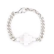 Zilveren Kruis Choker Armband Marcelo Burlon , Gray , Heren