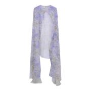 Zijden cape met bloemenprint Faliero Sarti , Blue , Dames