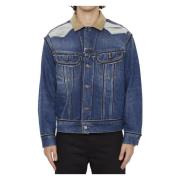 Blauwe Aw23 Denim Jas met Pendleton Voering Maison Margiela , Blue , H...