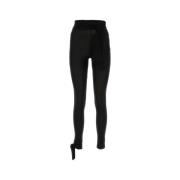 Zwarte Viscose Broek Msgm , Black , Dames