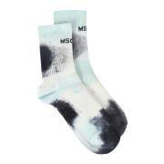 Tie-dye print sokken Msgm , White , Heren