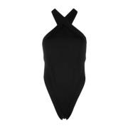 Zwart Cut-Out Halternek Bodysuit Saint Laurent , Black , Dames
