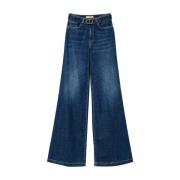 Denim Wijde Pijp Jeans Twinset , Blue , Dames