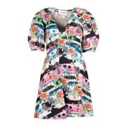 Zomer V-Hals Jurk Silvian Heach , Multicolor , Dames