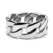 Men's Silver Chain Ring Nialaya , Gray , Heren