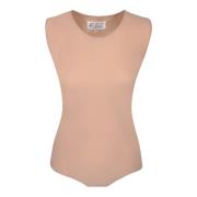 Elegante Mouwloze Bodysuit met Iconisch Logo Maison Margiela , Pink , ...