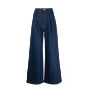 Blauwe Denim Wijde Pijp Jeans Mother , Blue , Dames