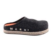 Zwarte Ss23 Rafia Mules - Stijlvolle damessandalen Marni , Black , Dam...