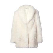 Sheana Shearling Jas - Off-White Loveshackfancy , Beige , Dames