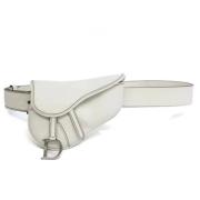 Pre-owned Leather clutches Dior Vintage , White , Dames