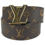 Ongebruikte Leren Riem Louis Vuitton Vintage , Brown , Dames