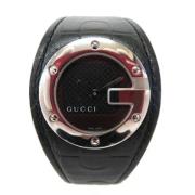 Tweedehands Zwarte Leren Gucci Horloge Gucci Vintage , Black , Dames