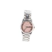 Zilveren Roestvrijstalen Horloge met Roze Wijzerplaat Gucci Vintage , ...