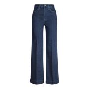 Flared hoge taille blauwe jeans 7 For All Mankind , Blue , Dames