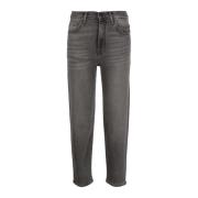 Hoge taille regular fit zwarte denim jeans 7 For All Mankind , Gray , ...