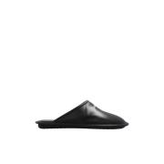 Zwarte 'Home' Slides met Wit Logo Balenciaga , Black , Heren