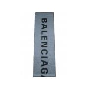 Tweekleurige zwarte en grijze wollen sjaal Balenciaga , Gray , Heren