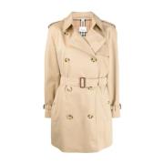 Beige Katoenen Gabardine Trenchcoat Burberry , Beige , Dames