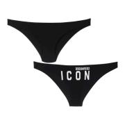 Iconische katoenen bikinibroekjes Dsquared2 , Black , Dames