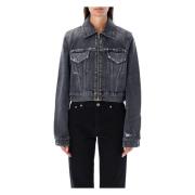 Zwarte Denim Cropped Jack - Aw23 Collectie Givenchy , Black , Dames