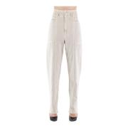 Leather Trousers Isabel Marant , Beige , Dames
