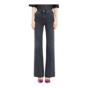 Studded Side Wide Jeans John Richmond , Black , Dames