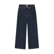 Vintage Wide-Leg Cropped Jeans Kenzo , Blue , Dames