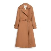 Dubbelrijige katoenen trenchcoat Max Mara , Brown , Dames