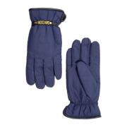 Stijlvolle warme handschoenen voor vrouwen Moschino , Blue , Dames