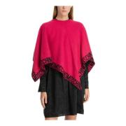 Luxe Wolblend Cape Jas Moschino , Pink , Dames