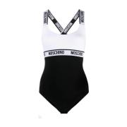 Logo Body Bretels Moschino , Black , Dames