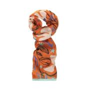 Bloemen Zijden Sjaal - Elegant Damesaccessoire Paul Smith , Orange , D...