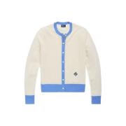 Luxe Cashmere Cardigan met Art Deco Borduursel Polo Ralph Lauren , Blu...